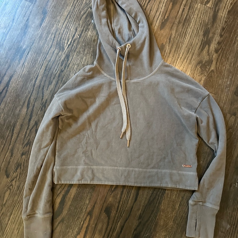 Sweaty Betty Taupe Cropped Hoodie